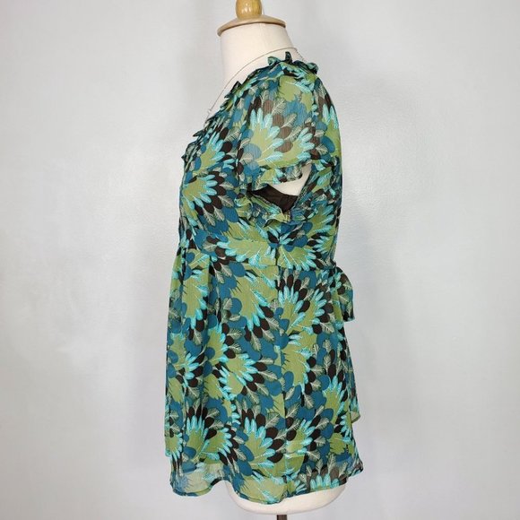 Duo Maternity 2 Piece Short Sleeve Textured Chiffon Tie Back Top Size M - Picture 5 of 12